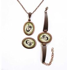 İlbay Çini Takı Kolye Bileklik Yüzük Seti 2433DS213