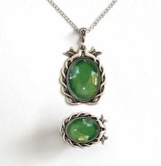 İlbay Çini Takı  Kolye Yüzük Seti 2527DS302