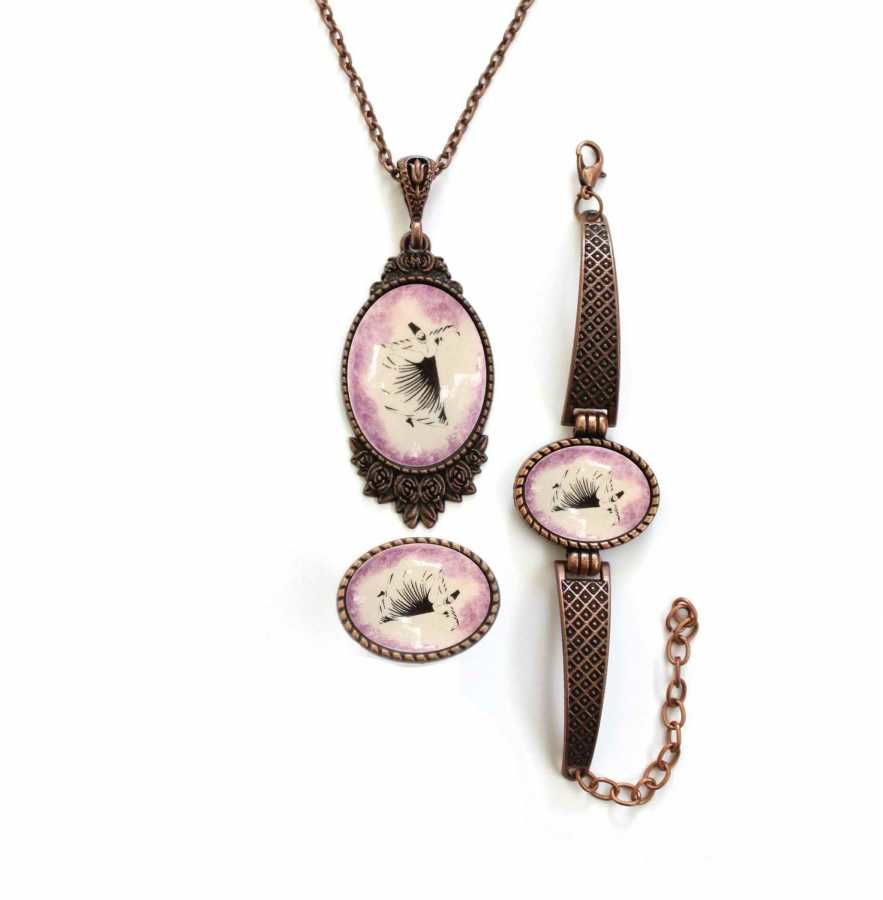 İlbay Çini Takı Kolye Bileklik Yüzük Seti 2429DS245