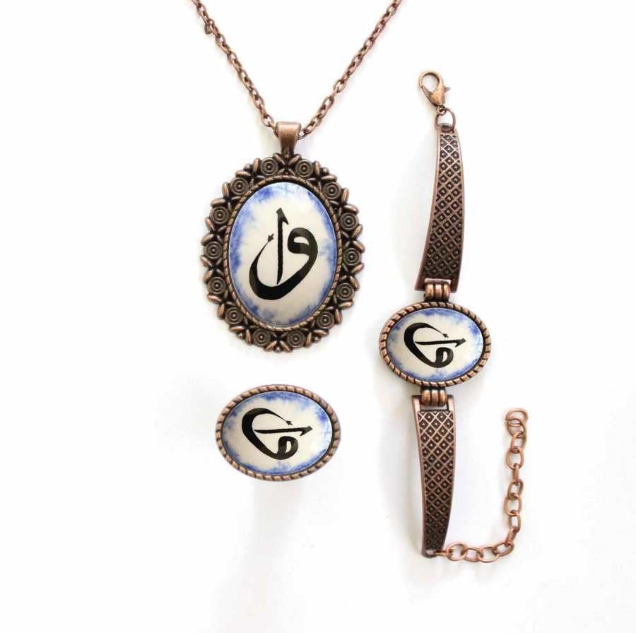 İlbay Çini Takı Kolye Bileklik Yüzük Seti 2431DS216