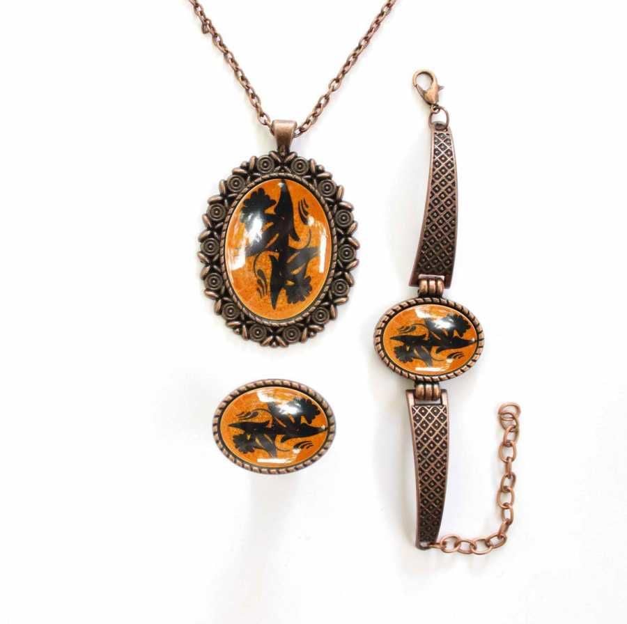 İlbay Çini Takı Kolye Bileklik Yüzük Seti 2431DS516