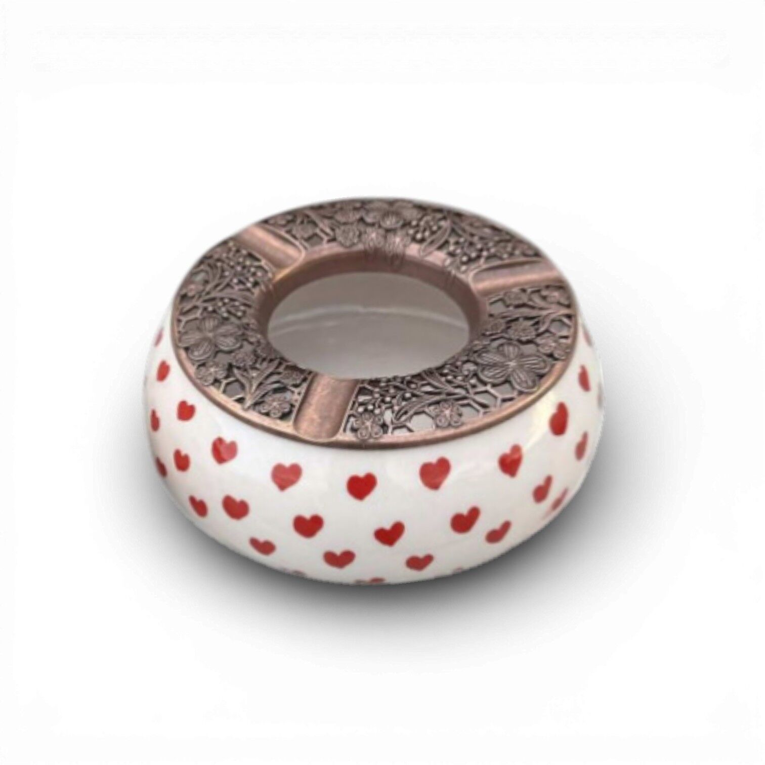 Kırmızı Kalp Desenli Poyraz Küllük