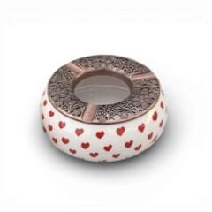 Kırmızı Kalp Desenli Poyraz Küllük