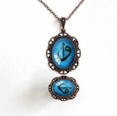 İlbay Çini Takı  Kolye Yüzük Seti 2525DS210