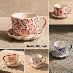 72 Adet Kutulu Tabaklı Gül Kupa Toptan Satış
