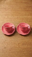 2'li Kırmızı Gelincik Nescafe Fincanı