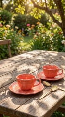 2'li Kırmızı Gelincik Nescafe Fincanı