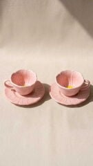 2'li Pembe Gelincik Nescafe Fincanı