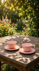 2'li Pembe Gelincik Nescafe Fincanı