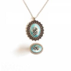 İlbay Çini Takı  Kolye Yüzük Seti 2519DS240