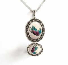 İlbay Çini Takı  Kolye Yüzük Seti 2528DS085