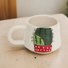 İlbay Seramik Kupa Bardak Mug Klasik Kaktüs