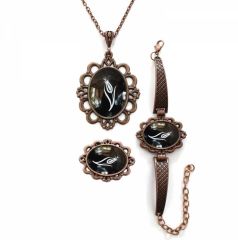 İlbay Çini Takı Kolye Bileklik Yüzük Seti 2418DS528