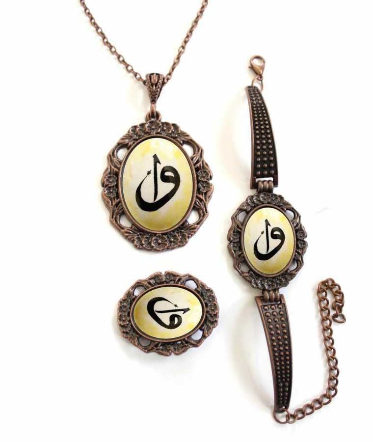 İlbay Çini Takı Kolye Bileklik Yüzük Seti 2402DS215