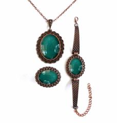 İlbay Çini Takı Kolye Bileklik Yüzük Seti 2405DS310