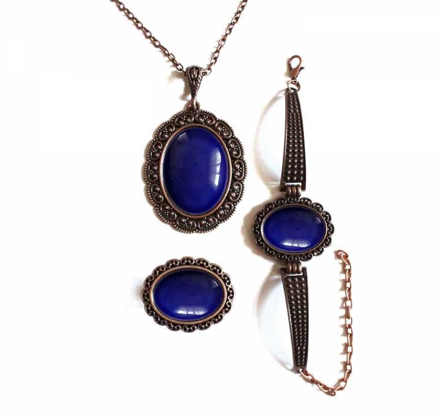 İlbay Çini Takı Kolye Bileklik Yüzük Seti 2406DS306