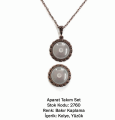 Kolye Yüzük Aparat Takım Set 2760 Bakır Kaplama