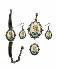 İlbay Çini Takı Kolye Bileklik Yüzük Küpe Seti 2016DS006