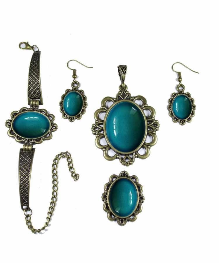 İlbay Çini Takı Kolye Bileklik Yüzük Küpe Seti 2029DS305