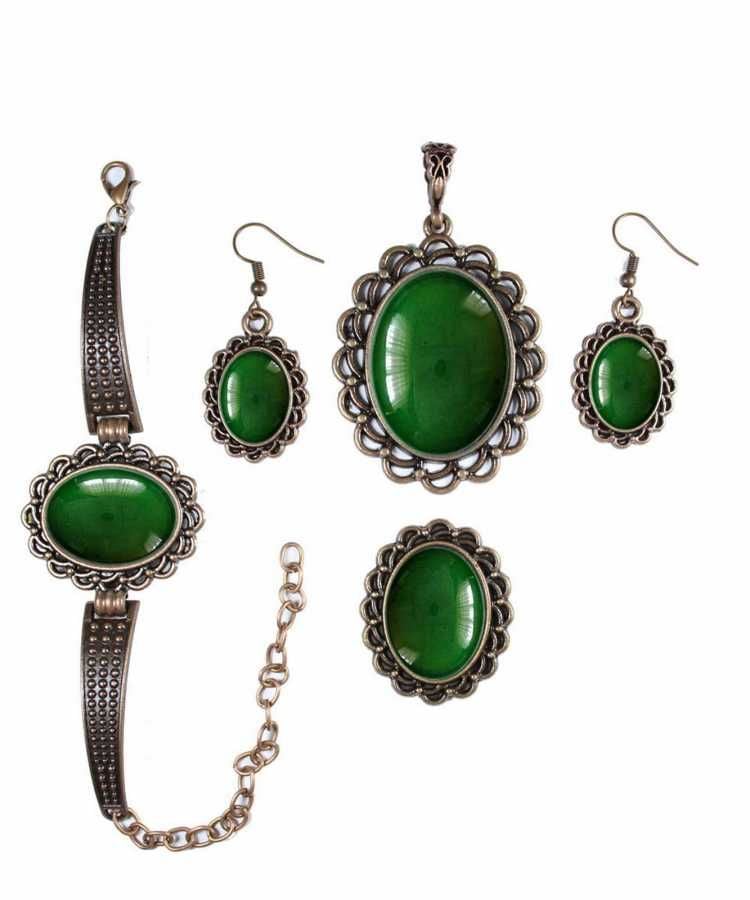 İlbay Çini Takı Kolye Bileklik Yüzük Küpe Seti 2030DS302