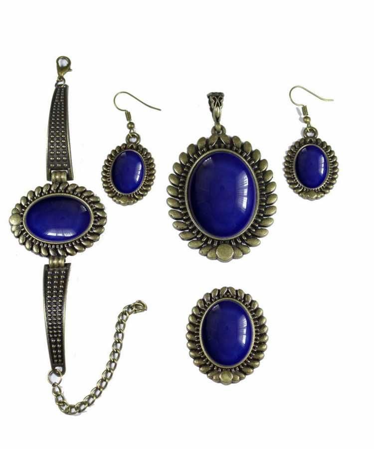 İlbay Çini Takı Kolye Bileklik Yüzük Küpe Seti 2032DS306