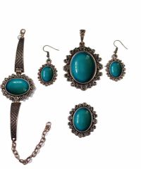 İlbay Çini Takı Kolye Bileklik Yüzük Küpe Seti 2023DS305