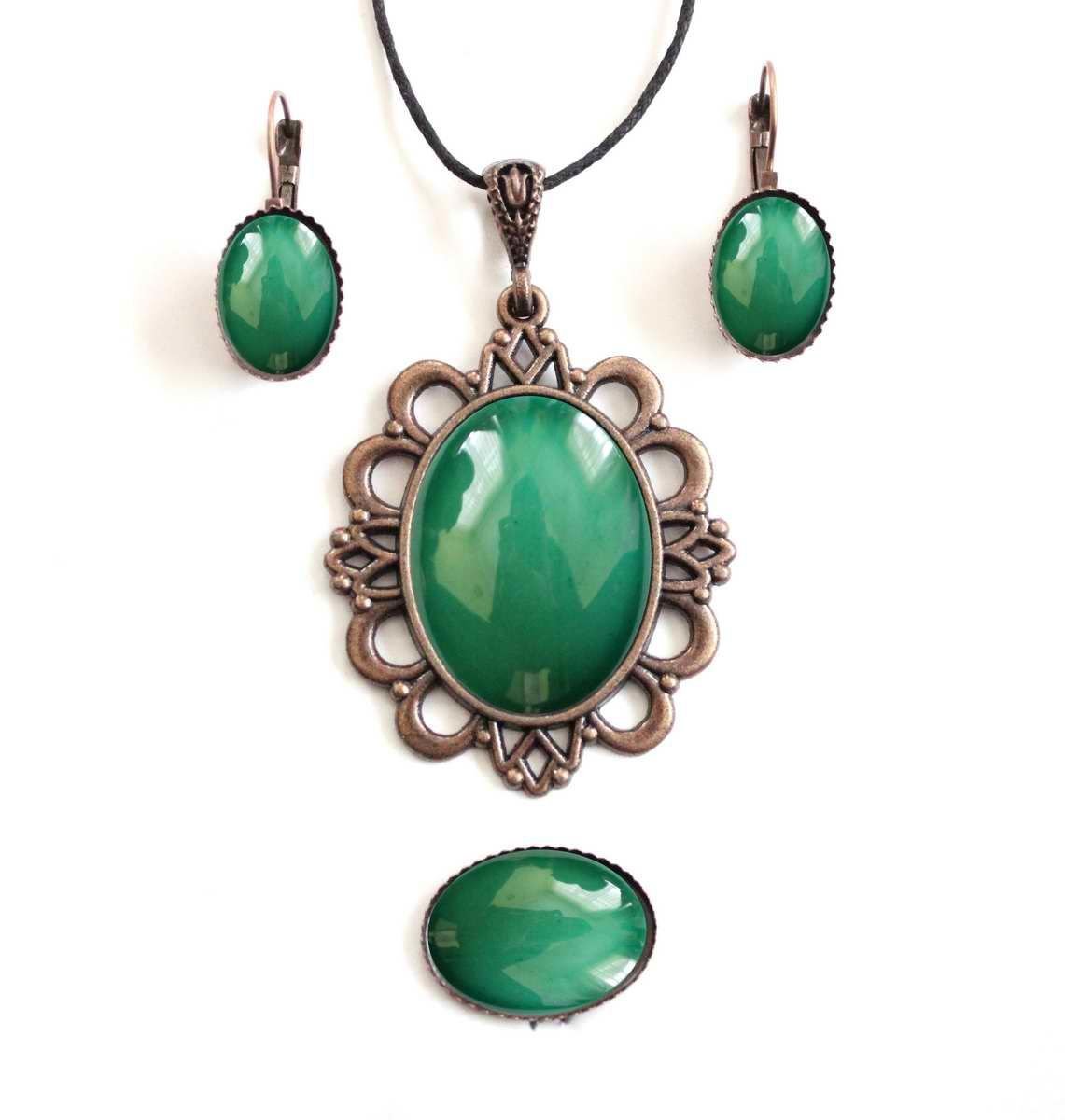 İlbay Çini Takı Kolye Yüzük Küpe Seti 074LDS302