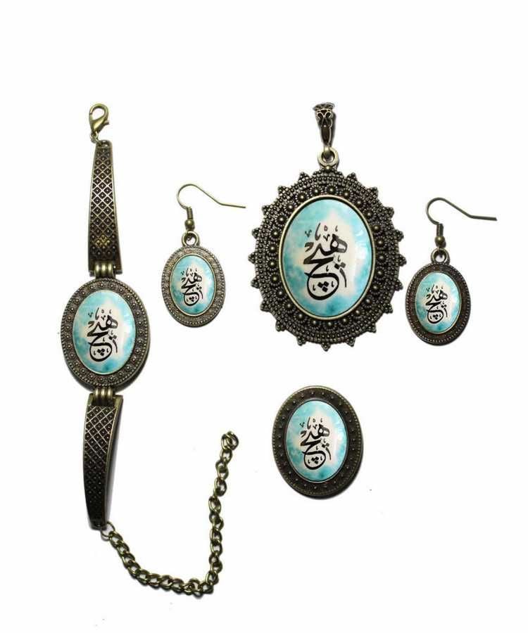 İlbay Çini Takı Kolye Bileklik Yüzük Küpe Seti 2019DS009