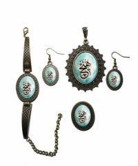 İlbay Çini Takı Kolye Bileklik Yüzük Küpe Seti 2019DS009