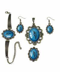 İlbay Çini Takı Kolye Bileklik Yüzük Küpe Seti 2029DS502