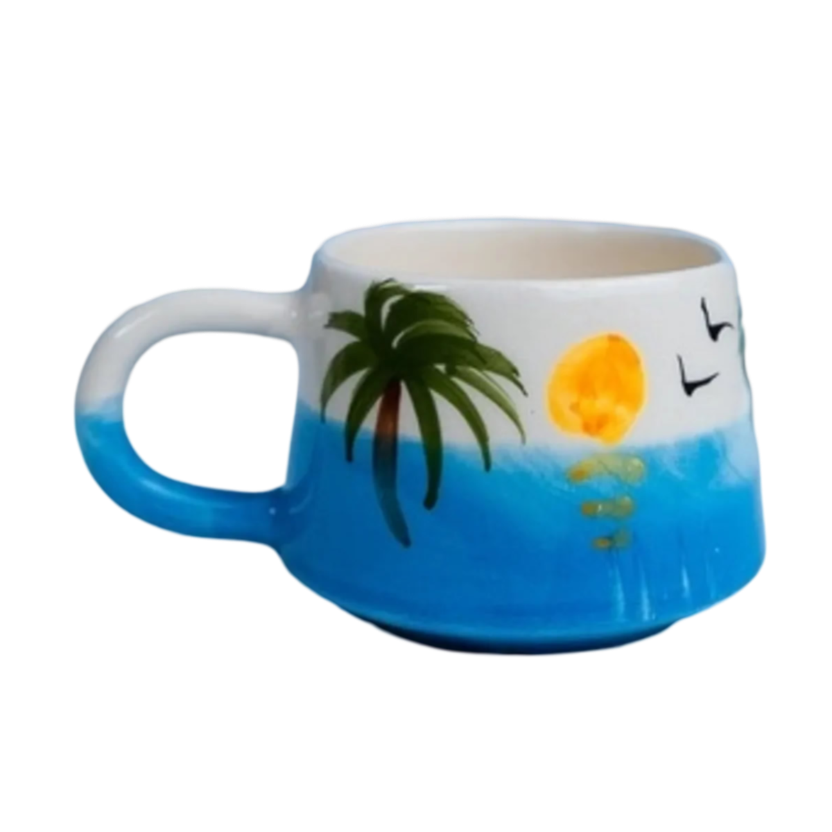 Seramik Kupa Bardak Mug Klasik Palmiye