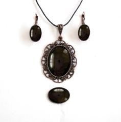 İlbay Çini Takı Kolye Bileklik Yüzük Küpe Seti 2015DS005