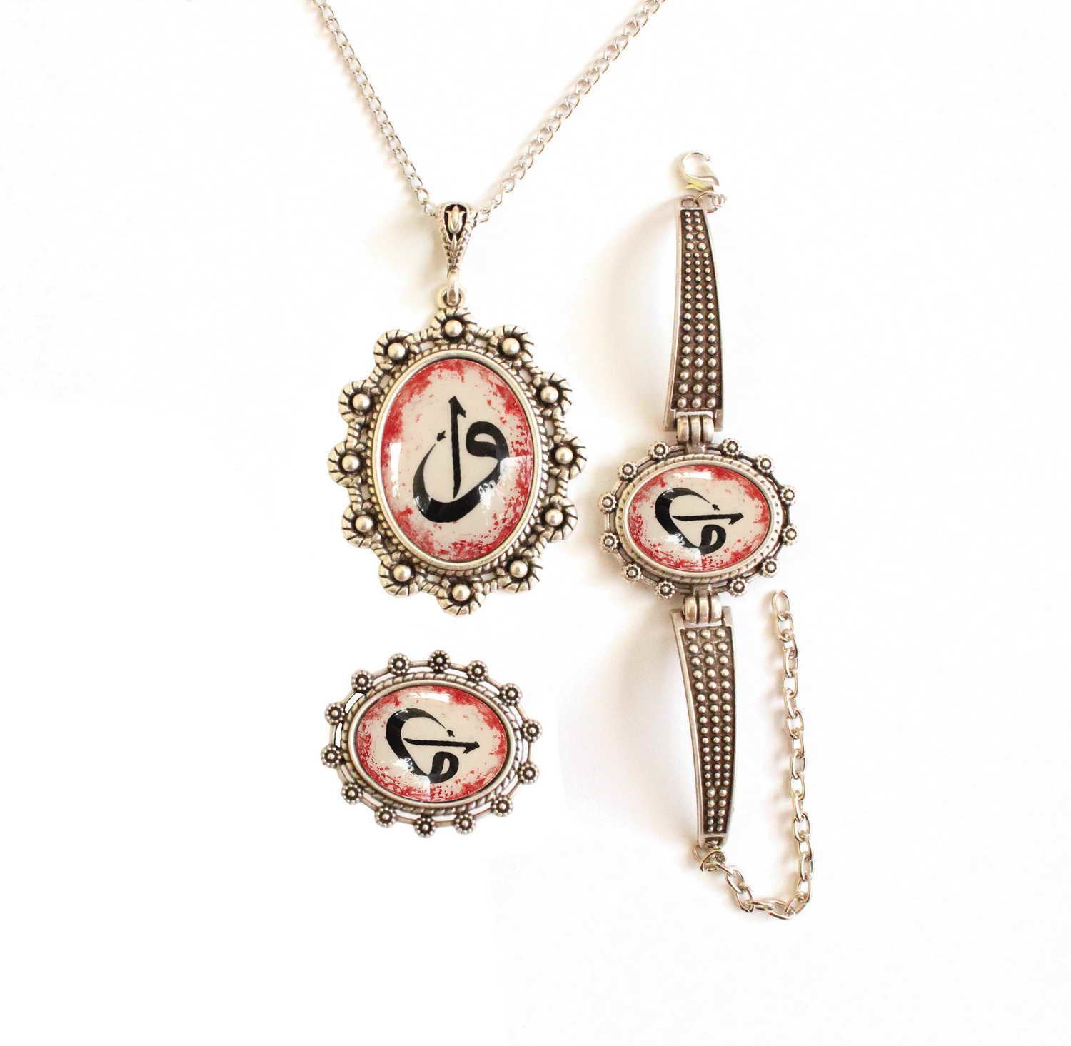 İlbay Çini Takı Kolye Bileklik Yüzük Seti 2307DS211