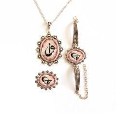 İlbay Çini Takı Kolye Bileklik Yüzük Seti 2307DS211