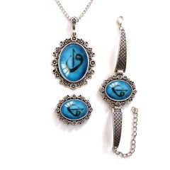 İlbay Çini Takı Kolye Bileklik Yüzük Seti 2308DS208