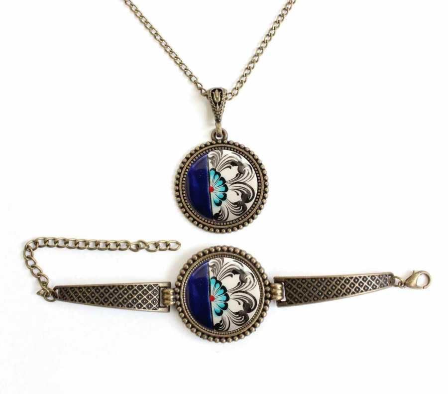 İlbay Çini Takı Kolye Bileklik Seti 2718DS142