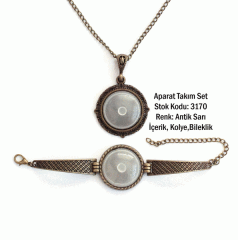 Kolye Bileklik Aparat Takım Set 3170 Antik Sarı