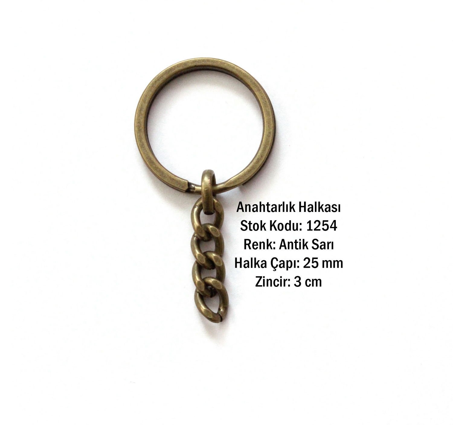 Anahtarlık Halkası 1254 Antik Sarı