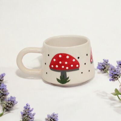 İlbay El İşi Seramik Klasik Mantar Kupa Bardak Mug - 3
