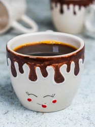El İşi Havuç Desenli Seramik bardak Kupa Mug - 3