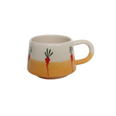 El İşi Havuç Desenli Seramik bardak Kupa Mug - 1