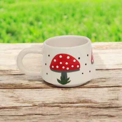 Mantar Desen El İşi Seramik Kupa Bardak Kupa Mug - 2